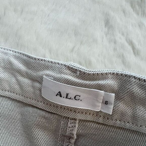 A.L.C. Jean Mini Skirt in Bone Japanese Denim Braised Detail women’s size 6 - Picture 4 of 11